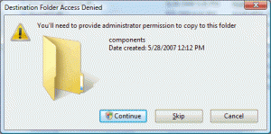 Vista suggesting that I need to increase the permissions