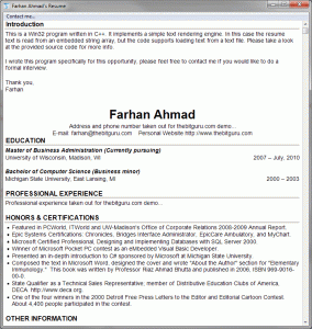 This program renders my resume just as Microsoft Word would have rendered it.