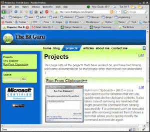 Firefox 3 with several tabs and numerous extensions