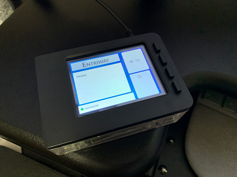 The Entriway app running on the Raspberry Pi